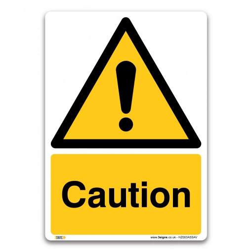 yellow caution sign