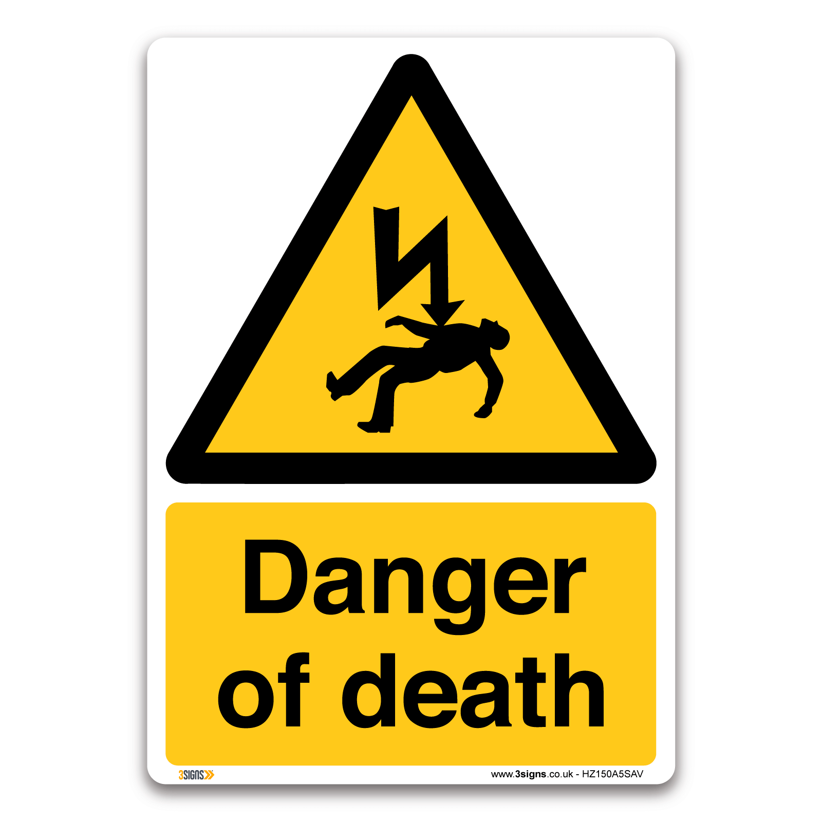DANGER OF DEATH WARNING STICKERS X 6 