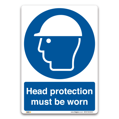 head protection must be worn sign