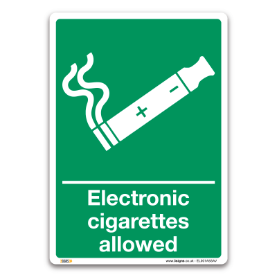 electronic cigarettes allowed sign