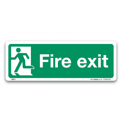 fire exit running men left sign
