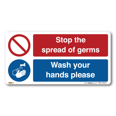 stop the spread of germs sign