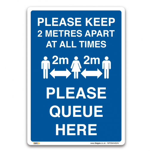please keep 2 metres apart sign
