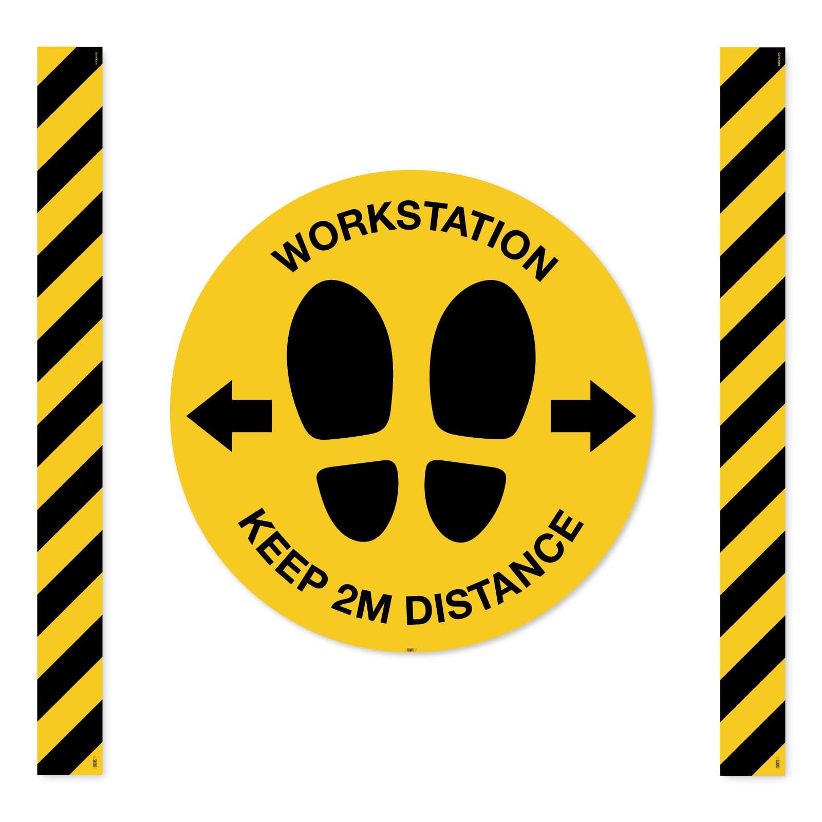 Workstation Keep 2m distance Sign Floor markers Mandatory Virus Protect Safety 