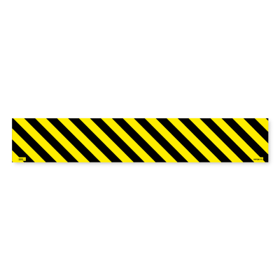 black and yellow hashed floor sign