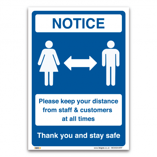 notice distance sign