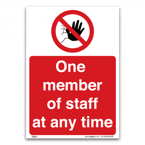 one member of staff at any time sign