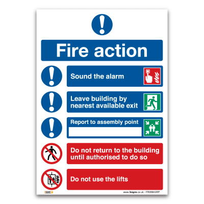Fire Action Symbolised Plan Sign