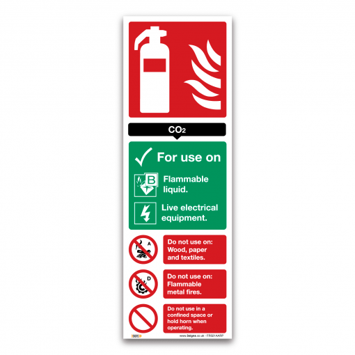 CO2 fire extinguisher sign