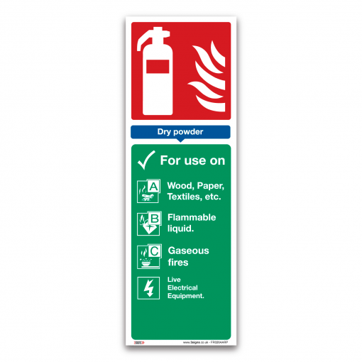 dry powder fire extinguisher sign