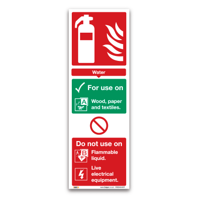 water fire extinguisher sign