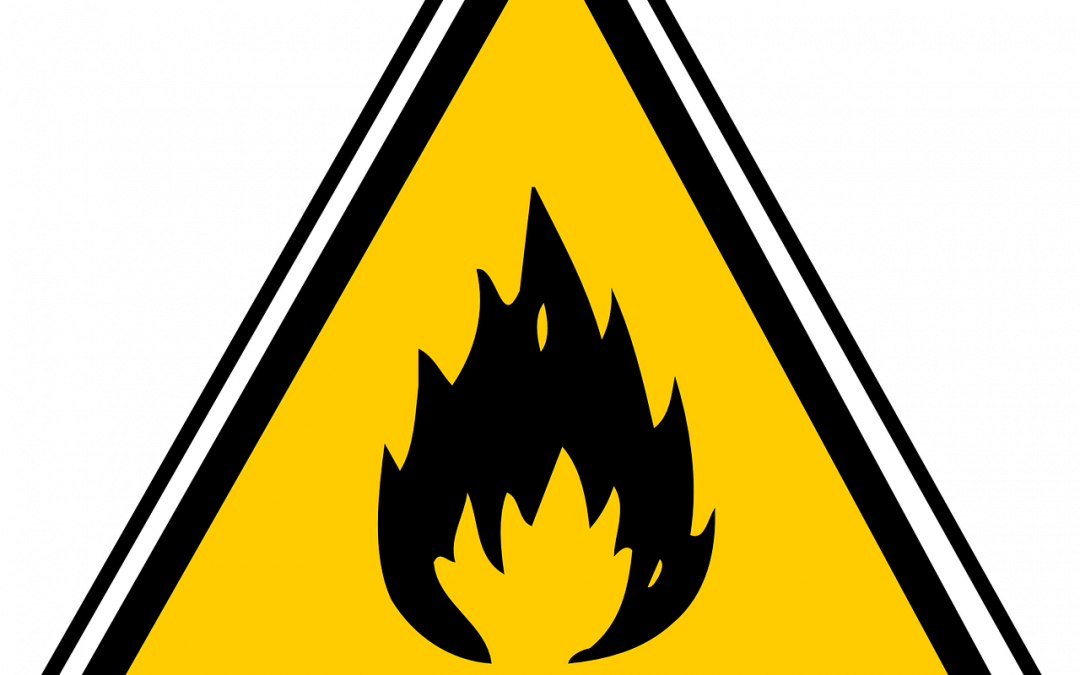 inflammable fire hazard sign
