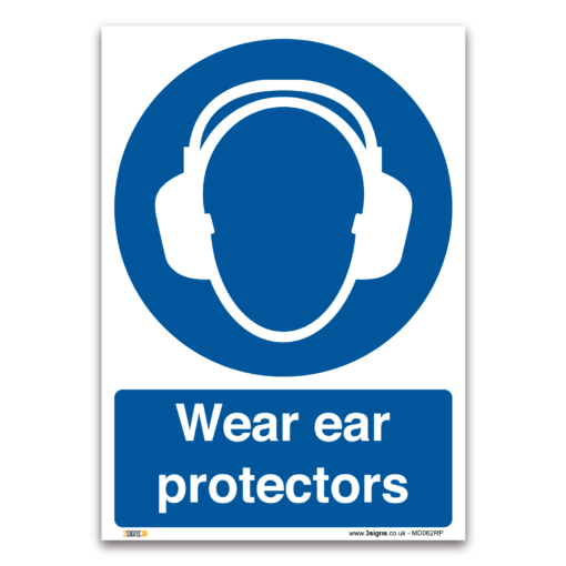 wear ear protectors sign