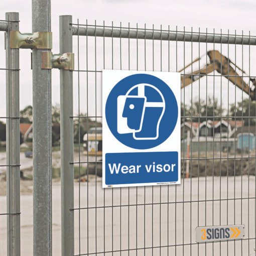 Wear visor Sign, Health and Safety Mandatory PPE signs - Image 2