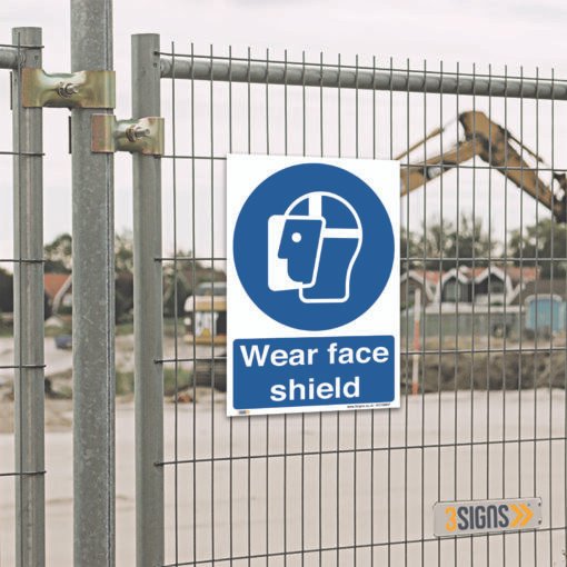 Wear face shield Sign, Health and Safety Mandatory PPE signs - Image 2