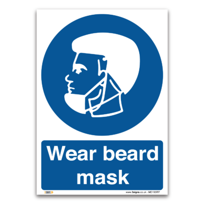 wear beard mask sign