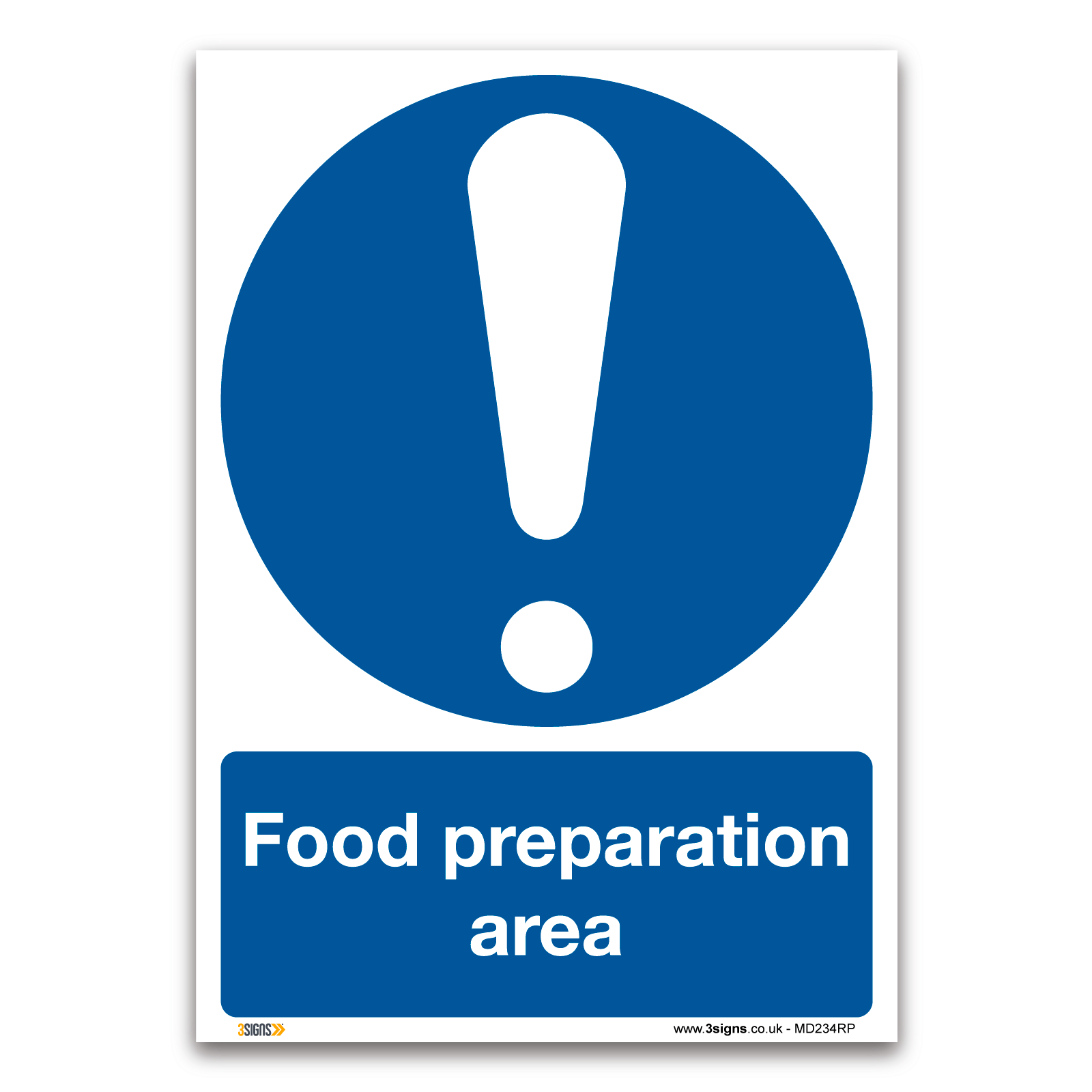 Food preparation area Sign, Health and Safety Mandatory Kitchen Hygiene signs